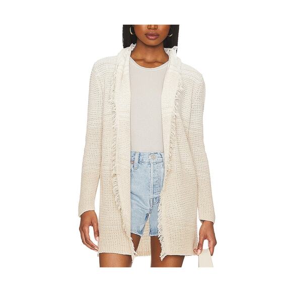 27 Miles Malibu 'Jupiter' White Fringe Trim Cardigan Size XS